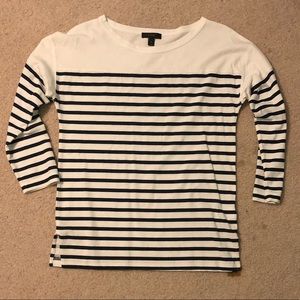J Crew blue and white stripe long sleeve